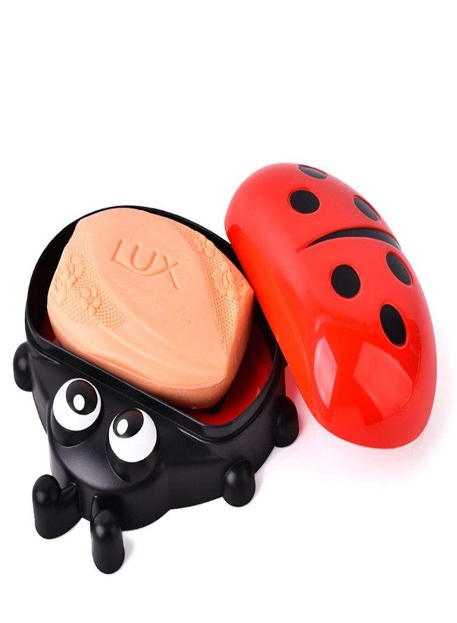 THE QUIRK BOX Lady Bug Soap Case Soap Dispensers Soap Holder - Set of 2 - Red - Image 1
